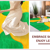 Ultra Soft Area Rug, Non Slip, Stain Resistant, Washable Area Rugs for Living Room, Bedroom, cute cat shaped(Green)