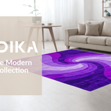 Ultra Soft Area Rug, Non Slip, Stain Resistant, Washable Area Rugs for Living Room, Bedroom, Charming Fuzzy Ethereal Waves(Purple)