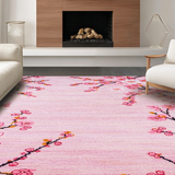 Ultra Soft Area Rug, Non Slip, Stain Resistant, Washable Area Rugs for Living Room, Bedroom, Elegant Pink Vintage Style(Pink)