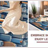 Ultra Soft Area Rug, Non Slip, Stain Resistant, Washable Area Rugs for Living Room, Bedroom, city road playmat rug(Blue)