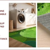Ultra Soft Area Rug, Non Slip, Stain Resistant, Washable Area Rugs for Living Room, Bedroom, Botanical Green Lily Pad Bedroom Meditation Rug(Green)