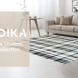 Ultra Soft Area Rug, Non Slip, Stain Resistant, Washable Area Rugs for Living Room, Bedroom, Striped Modern Entryway Rug: Handwoven Geometric Doormat(Black)