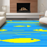 Stylish Modern Fish Stripe Decor(Blue)