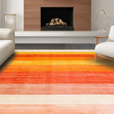 Ultra Soft Area Rug, Non Slip, Stain Resistant, Washable Area Rugs for Living Room, Bedroom, Cozy Textured Symmetrical Elements(Orange)