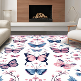 Ultra Soft Area Rug, Non Slip, Stain Resistant, Washable Area Rugs for Living Room, Bedroom, Vibrant Nature-Inspired Scalloped Charm(Pink)