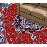 Ultra Soft Area Rug, Non Slip, Stain Resistant, Washable Area Rugs for Living Room, Bedroom, Traditional Red Medallion Living Room Area Rug(Red)