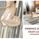 Ultra Soft Area Rug, Non Slip, Stain Resistant, Washable Area Rugs for Living Room, Bedroom, Timeless Elegant Textured Lines(Beige)