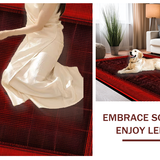 Ultra Soft Area Rug, Non Slip, Stain Resistant, Washable Area Rugs for Living Room, Bedroom, Luxurious Soft Red Texture(Red)