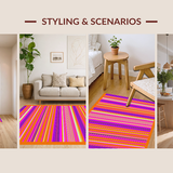 Ultra Soft Area Rug, Non Slip, Stain Resistant, Washable Area Rugs for Living Room, Bedroom, Lively Handcrafted Color Spectrum(Orange)