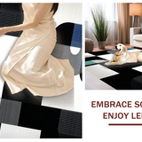 Ultra Soft Area Rug, Non Slip, Stain Resistant, Washable Area Rugs for Living Room, Bedroom, Sleek Monochrome Abstract Motif(Black)