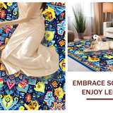Ultra Soft Area Rug, Non Slip, Stain Resistant, Washable Area Rugs for Living Room, Bedroom, Contemporary Kaleidoscopic Art Piece(Blue)