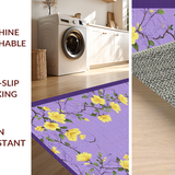 Ultra Soft Area Rug, Non Slip, Stain Resistant, Washable Area Rugs for Living Room, Bedroom, Charming Lavender Floral Aesthetic(Purple)