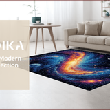 Ultra Soft Area Rug, Non Slip, Stain Resistant, Washable Area Rugs for Living Room, Bedroom, Galaxy Planet Earth(Blue)