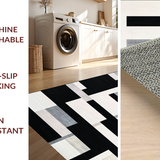Ultra Soft Area Rug, Non Slip, Stain Resistant, Washable Area Rugs for Living Room, Bedroom, Farmhouse Chic Monochrome Striped Rug with Classic Linear Pattern(Gray)