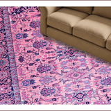 Ultra Soft Area Rug, Non Slip, Stain Resistant, Washable Area Rugs for Living Room, Bedroom, Eclectic Vintage Floral Harmony(Pink)