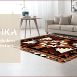 Ultra Soft Area Rug, Non Slip, Stain Resistant, Washable Area Rugs for Living Room, Bedroom, Western Non-Slip Standing Mat for Rustic Decor(Brown)