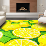 Ultra Soft Area Rug, Non Slip, Stain Resistant, Washable Area Rugs for Living Room, Bedroom, Joyful Kitchen Citrus Arrangement(Yellow)