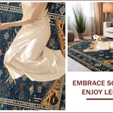 Ultra Soft Area Rug, Non Slip, Stain Resistant, Washable Area Rugs for Living Room, Bedroom, Elegant Earthy Distressed Aesthetic(Blue)