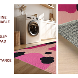 Ultra Soft Area Rug, Non Slip, Stain Resistant, Washable Area Rugs for Living Room, Bedroom, Youthful Playful Pink Patterns(Pink)