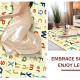 Ultra Soft Area Rug, Non Slip, Stain Resistant, Washable Area Rugs for Living Room, Bedroom, Rustic Warm Alphabet Graphics(Red)
