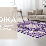 Ultra Soft Area Rug, Non Slip, Stain Resistant, Washable Area Rugs for Living Room, Bedroom, Vibrant Geometric Distressed Charm(Purple)