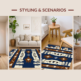 Ultra Soft Area Rug, Non Slip, Stain Resistant, Washable Area Rugs for Living Room, Bedroom, Elegant Geometric Tribal Aesthetics(Brown)