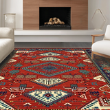 Ultra Soft Area Rug, Non Slip, Stain Resistant, Washable Area Rugs for Living Room, Bedroom, Cozy Textural Braided Visual(Red)