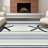 Artistic Grey and White Stripe Blend(Blue)