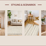 Ultra Soft Area Rug, Non Slip, Stain Resistant, Washable Area Rugs for Living Room, Bedroom, Charming Cottage-Inspired Geometric Motif(Beige)