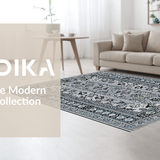 Ultra Soft Area Rug, Non Slip, Stain Resistant, Washable Area Rugs for Living Room, Bedroom, Chic Oval Pom Pom Accent(Gray)
