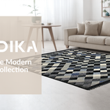 Ultra Soft Area Rug, Non Slip, Stain Resistant, Washable Area Rugs for Living Room, Bedroom, Minimalist Geometric Black and White Motif(Gray)