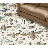 Ultra Soft Area Rug, Non Slip, Stain Resistant, Washable Area Rugs for Living Room, Bedroom, Modern Insect Print Stain Resistant Rug(Ivory)