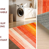 Ultra Soft Area Rug, Non Slip, Stain Resistant, Washable Area Rugs for Living Room, Bedroom, Cozy Textured Symmetrical Elements(Orange)