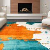 Ultra Soft Area Rug, Non Slip, Stain Resistant, Washable Area Rugs for Living Room, Bedroom, Radiant Contemporary Color Palette(Orange)