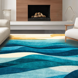 Contemporary Swirling Aquatic Design(Blue)