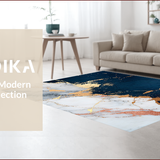 Ultra Soft Area Rug, Non Slip, Stain Resistant, Washable Area Rugs for Living Room, Bedroom, Pink and Blue Bedroom Rug for Modern Aesthetic(Blue)