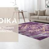 Ultra Soft Area Rug, Non Slip, Stain Resistant, Washable Area Rugs for Living Room, Bedroom, Transitional Luxe Patterned Charm(Purple)