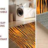 Ultra Soft Area Rug, Non Slip, Stain Resistant, Washable Area Rugs for Living Room, Bedroom, Rustic Dark Brown Tiger Print(Orange)