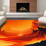Ultra Soft Area Rug, Non Slip, Stain Resistant, Washable Area Rugs for Living Room, Bedroom, Vivid Abstract Lava Aesthetic(Orange)