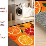 Ultra Soft Area Rug, Non Slip, Stain Resistant, Washable Area Rugs for Living Room, Bedroom, Bright Abstract Fruity Composition(Orange)