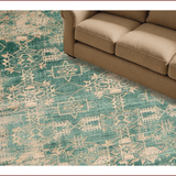 Ultra Soft Area Rug, Non Slip, Stain Resistant, Washable Area Rugs for Living Room, Bedroom, Rustic Geometric Soft Textures(Green)