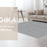 Ultra Soft Area Rug, Non Slip, Stain Resistant, Washable Area Rugs for Living Room, Bedroom, Contemporary Black and Beige Trellis(Gray)