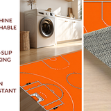 Ultra Soft Area Rug, Non Slip, Stain Resistant, Washable Area Rugs for Living Room, Bedroom, Fun Youthful Sports Enthusiast Decor(Orange)