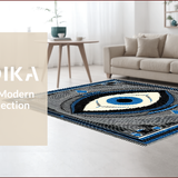 Ultra Soft Area Rug, Non Slip, Stain Resistant, Washable Area Rugs for Living Room, Bedroom, Evil Eye Tassel Boho(Blue)