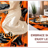Ultra Soft Area Rug, Non Slip, Stain Resistant, Washable Area Rugs for Living Room, Bedroom, Elegant Leopard Inspired Soft Plush(Orange)