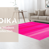Ultra Soft Area Rug, Non Slip, Stain Resistant, Washable Area Rugs for Living Room, Bedroom, Energetic Modern Layered Design(Pink)