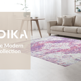 Ultra Soft Area Rug, Non Slip, Stain Resistant, Washable Area Rugs for Living Room, Bedroom, Rustic Ivory Trellis Aesthetic(Purple)