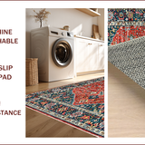 Ultra Soft Area Rug, Non Slip, Stain Resistant, Washable Area Rugs for Living Room, Bedroom, Boho Oriental Low-Pile(Red)