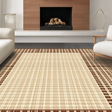 Ultra Soft Area Rug, Non Slip, Stain Resistant, Washable Area Rugs for Living Room, Bedroom, Rustic Creamy Geometric Harmony(Beige)