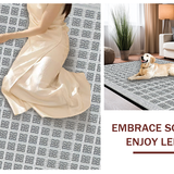 Ultra Soft Area Rug, Non Slip, Stain Resistant, Washable Area Rugs for Living Room, Bedroom, Luxurious Neutral Diamond Motif(Gray)